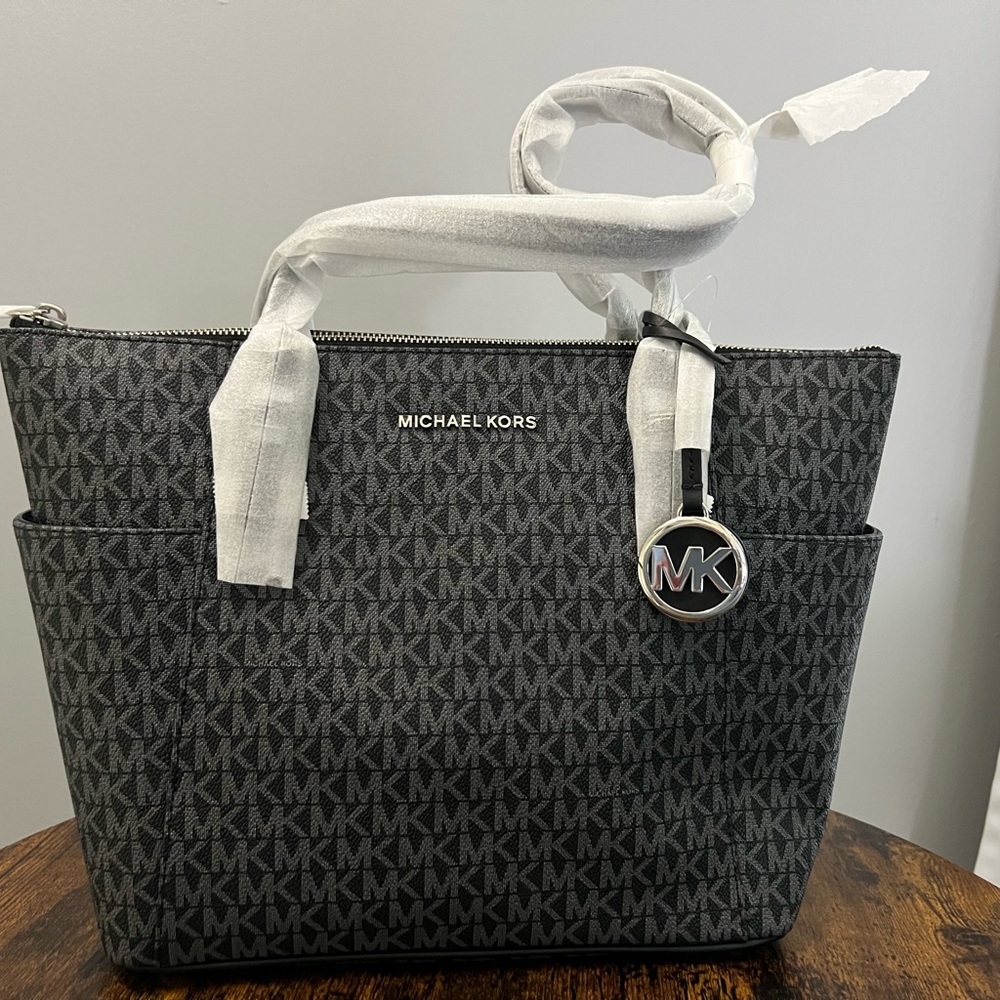 Michael Kors Gray MK Logo Tote